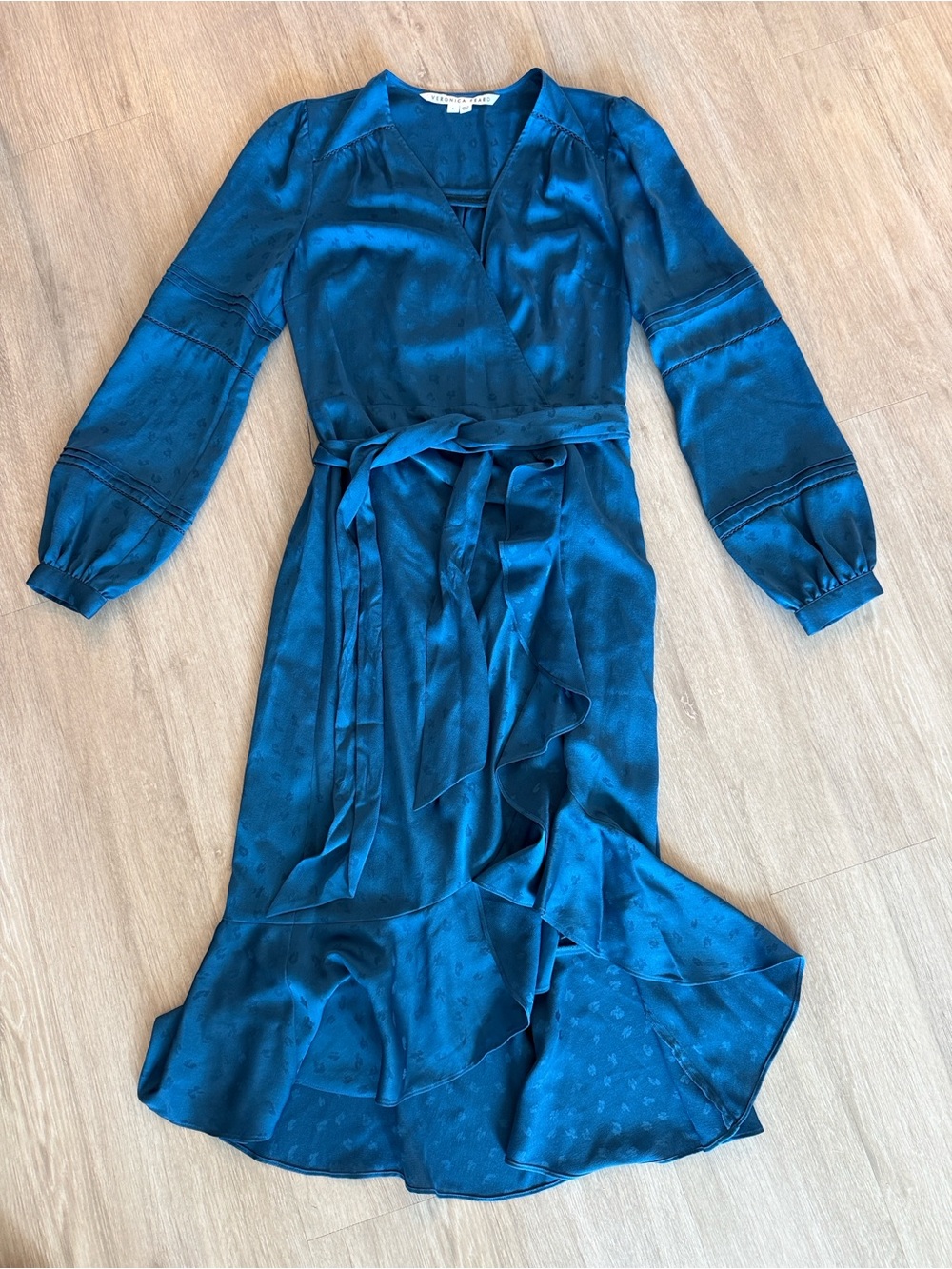 Veronica Beard Miriam Wrap Dress Silk Blue 4